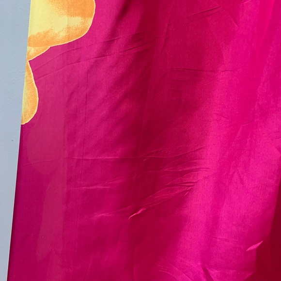 Hot pink silk floral dress - Picture 9 of 13
